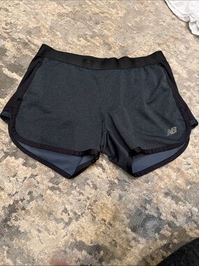 New Balance Women's Dark Gray and Black Athletic Shorts